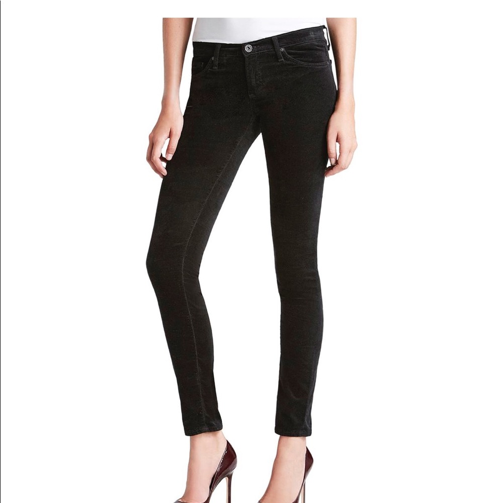 AG The Leather Ankle Super Skinny Ankle Velvet